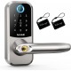 Smart Lock,Hornbill Fingerprint Keyless Entry Locks with Touchscreen Keypad,Bluetooth Front Door Lock,Electronic Digital Deadbolt with Reversible Handle,Free App,IC Card, Code,Wireless Lock