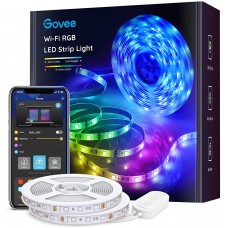 Govee Smart LED Strip Lights, 32.8ft WiFi LED Lights Work with Alexa and Google Assistant, RGB Color Changing, 16 Million Colors with App Control and Music Sync for Home, Kitchen, TV, Party