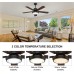 52 Inch Smart Ceiling Fan with Lights, Remote Control &amp; 6-Speed DC Motor, Works with Alexa/Google Home/Siri, 5-Blade Indoor/Outdoor WiFi Ceiling Fan for Living Room/Bedroom, 3 CCT, 3 Timers, Black